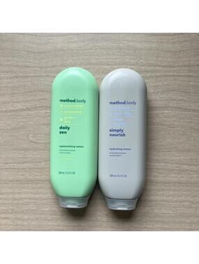 NEW Method Body Daily Lotion Set Daily Zen & Simply Nourish 13.5oz 2 Pack